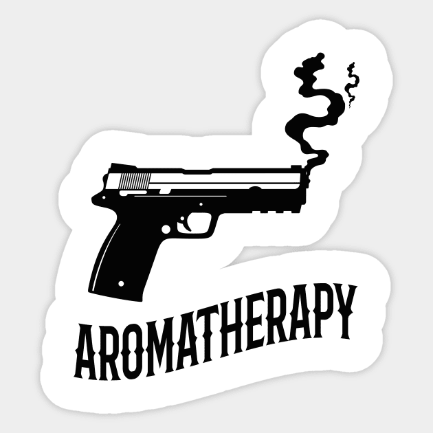 Aromatherapy Gun Owner Humor Sticker by Foxxy Merch